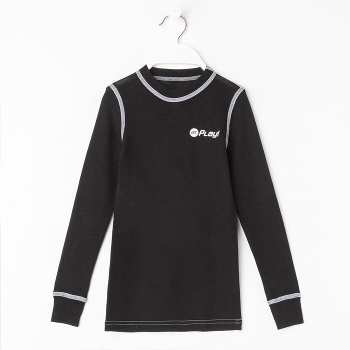 Лонгслив детская, рост 122 см, цвет чёрный/белый - характеристики