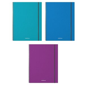 Тетрадь А4, 80 листов, на гребне, GLANCE VIVID, пластиковая обложка, на резинке, микс