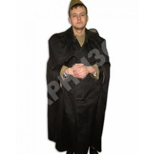 Плащ накидка офицерская черного цвета - фото