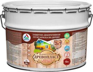 Древопласт - декоративная краска по дереву с эффектом пластика. Тара 10кг