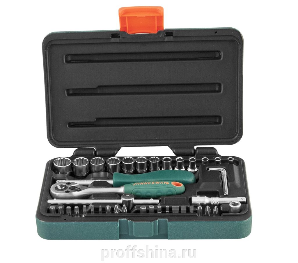 Jonnesway S68H2141S Набор головок торцевых Super Tech 1/4"DR с аксессуарами, 41 предмет - обзор