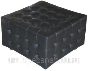 Пуф кубик с утяжкой на хромированных ножках (650*650*400 мм)