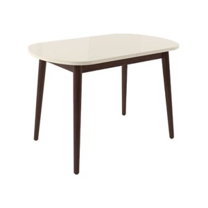 Стол кухонный из бука раздвижной овальный со стеклом 70х110 (30) Акра 1р венге с матовым стекломнге