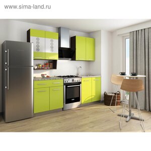Кухонный Гарнитур София 3, 1600 мм, цвет Венге/Лайм