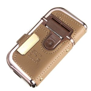 Карманная бритва Kemei в кожаном чехле