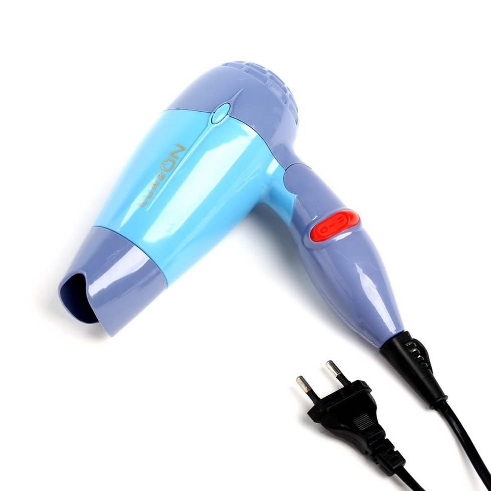 Фен для волос Luaz. ON LF - 23, 2 скорости, складная ручка, голубой - описание