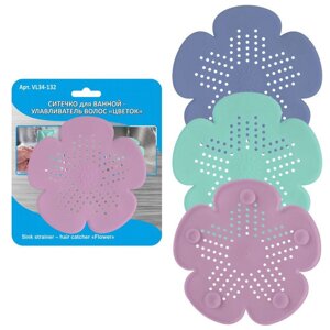 Ситечко для ванной-Улавливатель волос - Цветок, цвет микс