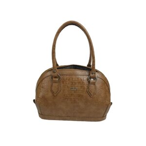 Сумка женская саквояж, натуральная кожа, цвет коричневый