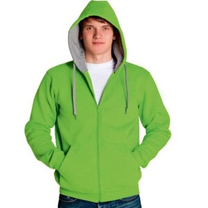 Толстовка мужская, размер 50, цвет ярко-зелёный