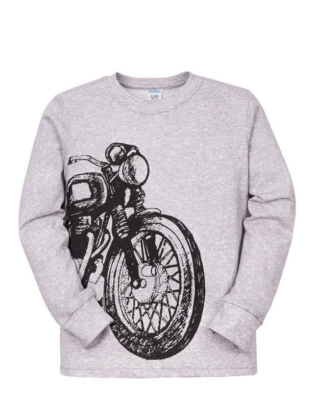 Лонгслив для мальчика Motor cycle серый+меланж 3 - 7 лет - гарантия