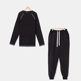 Костюм мужской (джемпер, брюки), цвет чёрный, размер 48