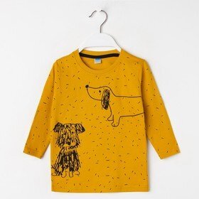 Лонгслив для мальчика Sand orange, цвет горчичный, рост 80 - преимущества