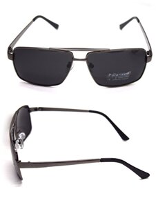 Очки поляризационные оправа металл черные квадратные 8802