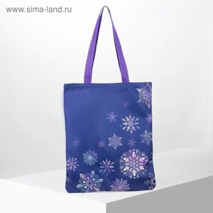 Сумка шоппер новогодняя, 35х0,5х40, отд без молнии, без подклада, фиолетовая