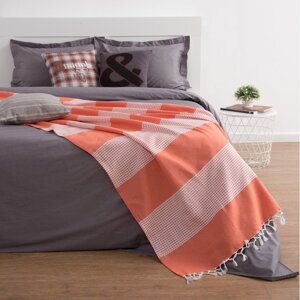 3882353 Плед-покрывало Elegance, 175х220 5 см, цвет оранжевый.