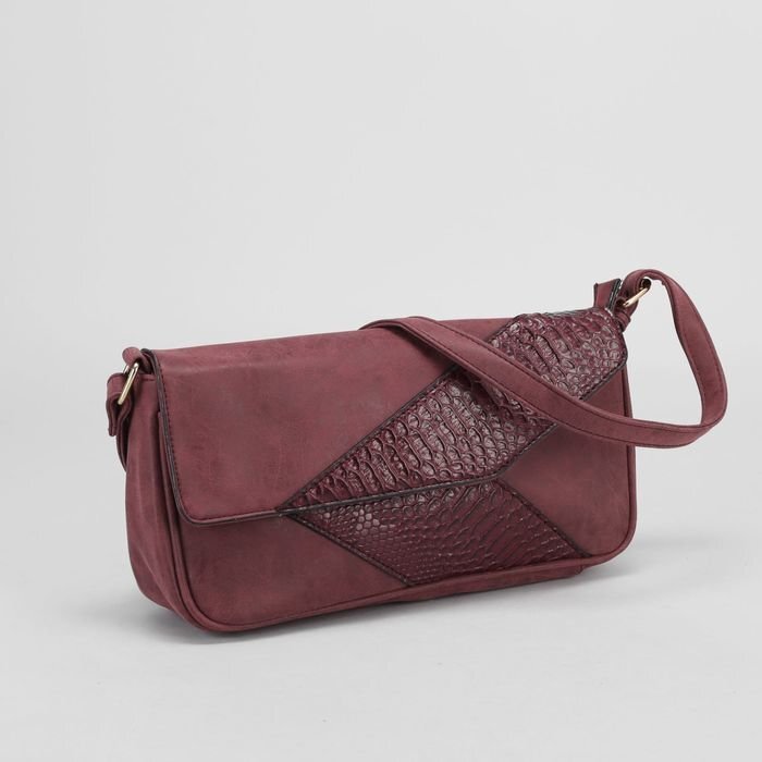 1231023 Сумка женская, 1 отдел, наружный карман, цвет бордовый - сравнение