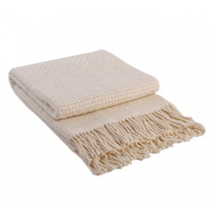 Шерстяной плед Vladi Милано Люкс Рогожка 140x200 (Белый)