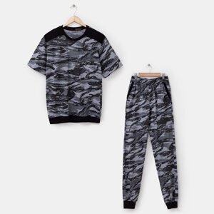 Комплект мужской (футболка, брюки) Спартак», цвет камуфляж/МИКС, размер 54