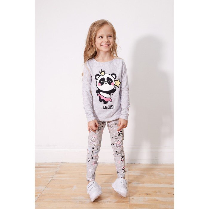 Лонгслив для девочки KAFTAN &quot;Happy&quot; р. 30 (98 - 104), серый - характеристики