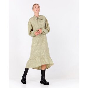 Платье женское в горох MINAKU: Green trend цвет зелёный, р-р 44