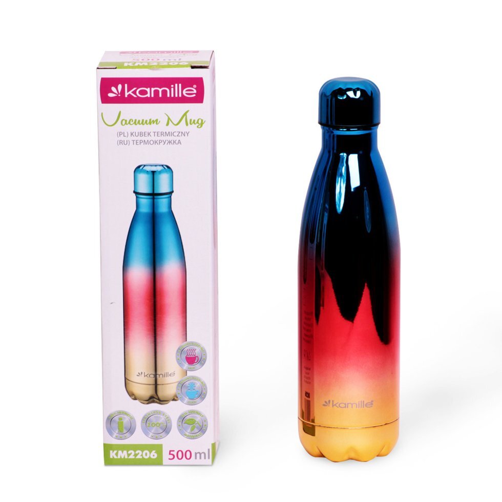 Термобанка 500мл из нержавеющей стали (розовый, желтый) - выбрать