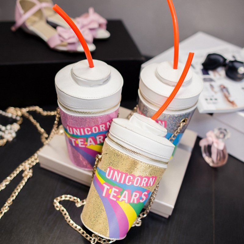 Модная сумка стакан Слезы Единорога Unicorn Tears (Серебристая) - опт