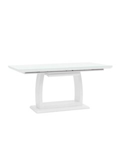 Стол обеденный Орлеан-160 раскладной, глянцевый белый