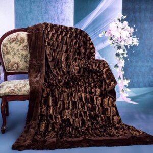 Покрывало-плед двусторонний. Цвет шоколадный