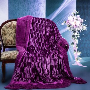 Покрывало-плед двусторонний. Цвет сиреневый
