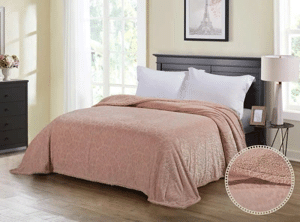 Плед KAZANOV.A двухсторонний 160х220 Infanty Jacquard пудра