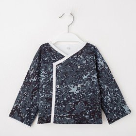 Кофточка детская, рост 74 см, цвет белый/карбон милитари Кф - 211М - интернет магазин