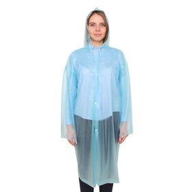 Дождевик-плащ взрослый, универсальный, цвет голубой - опт