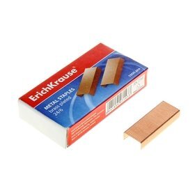 Скобы для степлера Erich Krause, 24/6, омедненные, 1000 штук